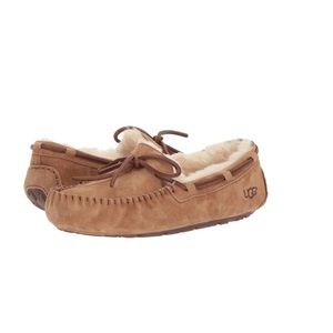 UGG Dakota Chestnut Slippers Moccasins Suede Sheepskin Tan Women's Size 8